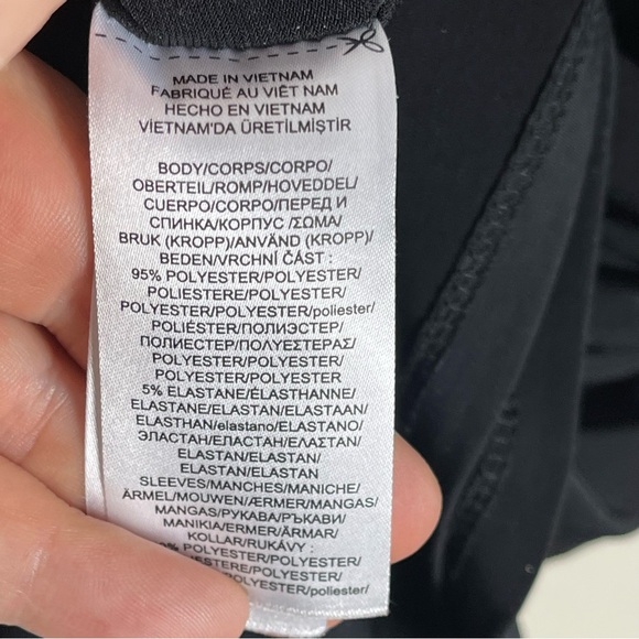 Lauren Ralph Lauren black Taffeta-Jersey bell sleeve stretch Dress size 12 - Picture 12 of 15